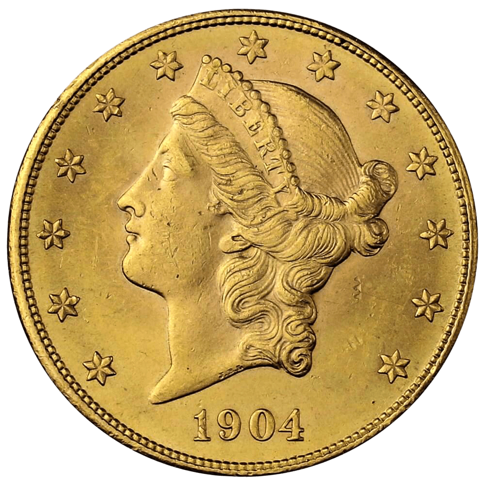 Złota moneta dwudziestodolarowa Liberty Head, różne roczniki
