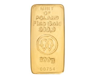 Sztabka Złota - Mennica Polska - 500 g (odlewana)