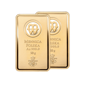 Zestaw 2 sztabek Au 50g – Sztabki złota Mennicy Polskiej