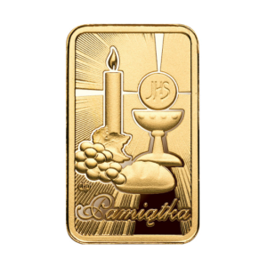 Pamiątka I Komunii Świętej, złota sztabka