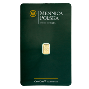 Certicard sztabka złota Mennicy Polskiej