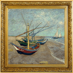 Łodzie rybackie na plaży w Saintes-Maries-de-la-Mer, 1 dolar, Seria: Vincent van Gogh, rewers