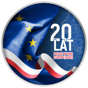 20 lat Polski w Unii Europejskiej, srebrny numizmat, rewers