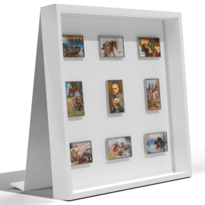 Wojciech Kossak, zestaw srebrnych numizmatów, pudełko