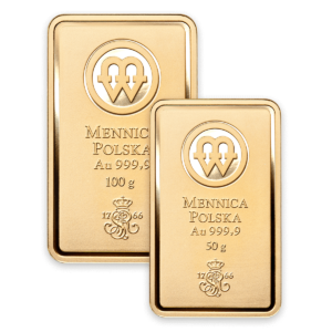 Zestaw sztabek złotych 100g+50g