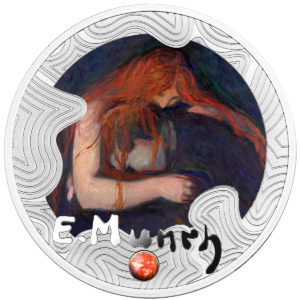 Edvard Munch, Miłość i ból, 500 franków CFA, rewers