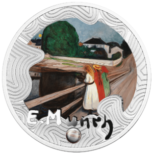 Edvard Munch, Dziewczęta na moście, 500 franków CFA, rewers