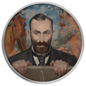 Jacek Malczewski, Portret Feliksa Jasieńskiego, 500 franków CFA, rewers