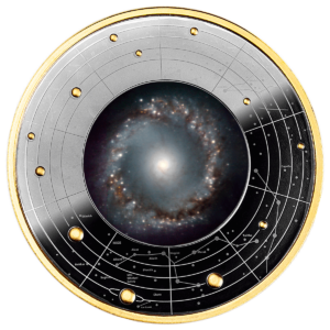 Galaktyka, Centrum Galaktyki Aktywnej NGC 1097, 500 franków CFA, Seria: Galaktyki