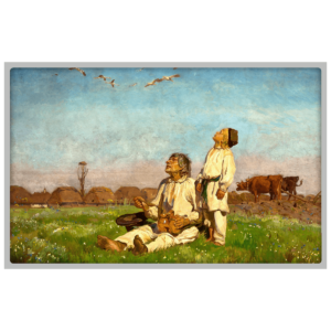 Józef Chełmoński, Bociany, 500 franków CFA, rewers