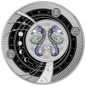 Bliźnięta, 500 franków CFA, Seria: Znaki Zodiaku, rewers