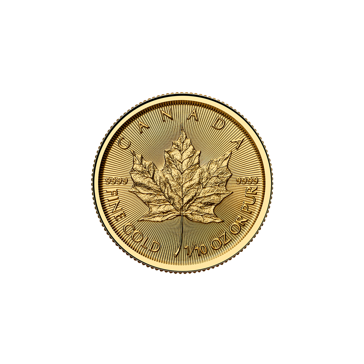 Liść Klonowy 1/10 oz - Złota moneta bulionowa Maple Leaf (Rocznik 2026), rewers