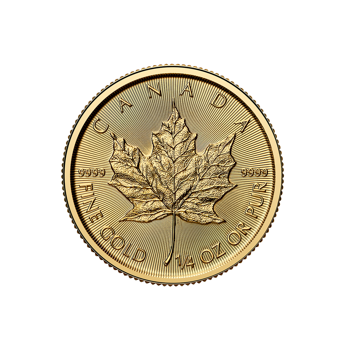 Liść Klonowy 1/4 oz - Złota moneta bulionowa Maple Leaf (Rocznik 2026), rewers