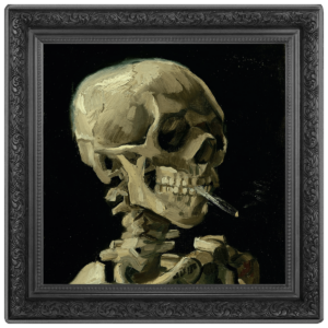 Vincent van Gogh, Czaszka z palącym się papierosem, 1000 franków CFA, rewers