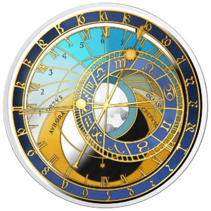 Zegar Praga, 5 Euro, Seria: Zegary Ratuszowe, rewers