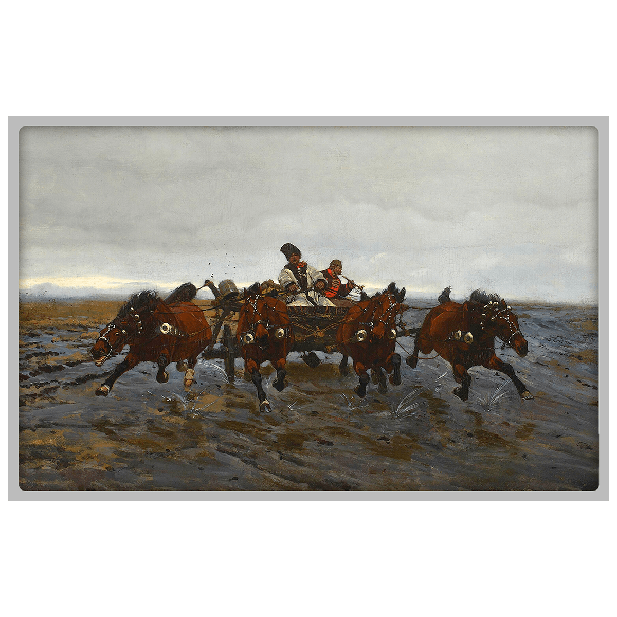 Chełmoński - Czwórka_rewers WWW Józef Chełmoński, Czwórka, 500 franków CFA, rewers