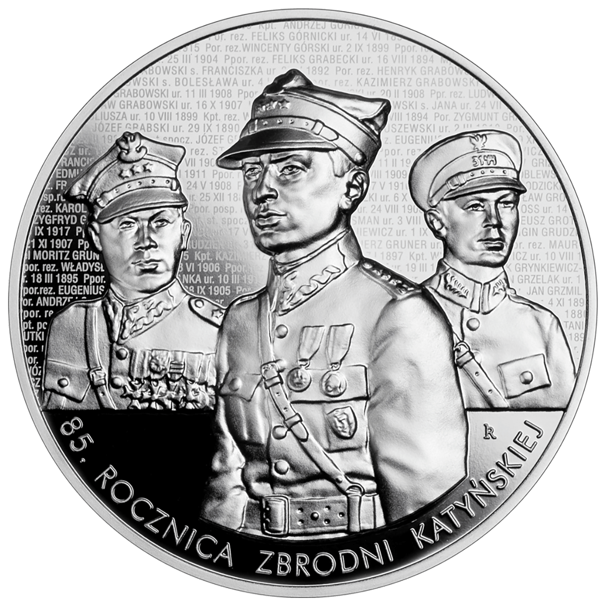 85. rocznica zbrodni katyńskiej, 50 złotych, rewers