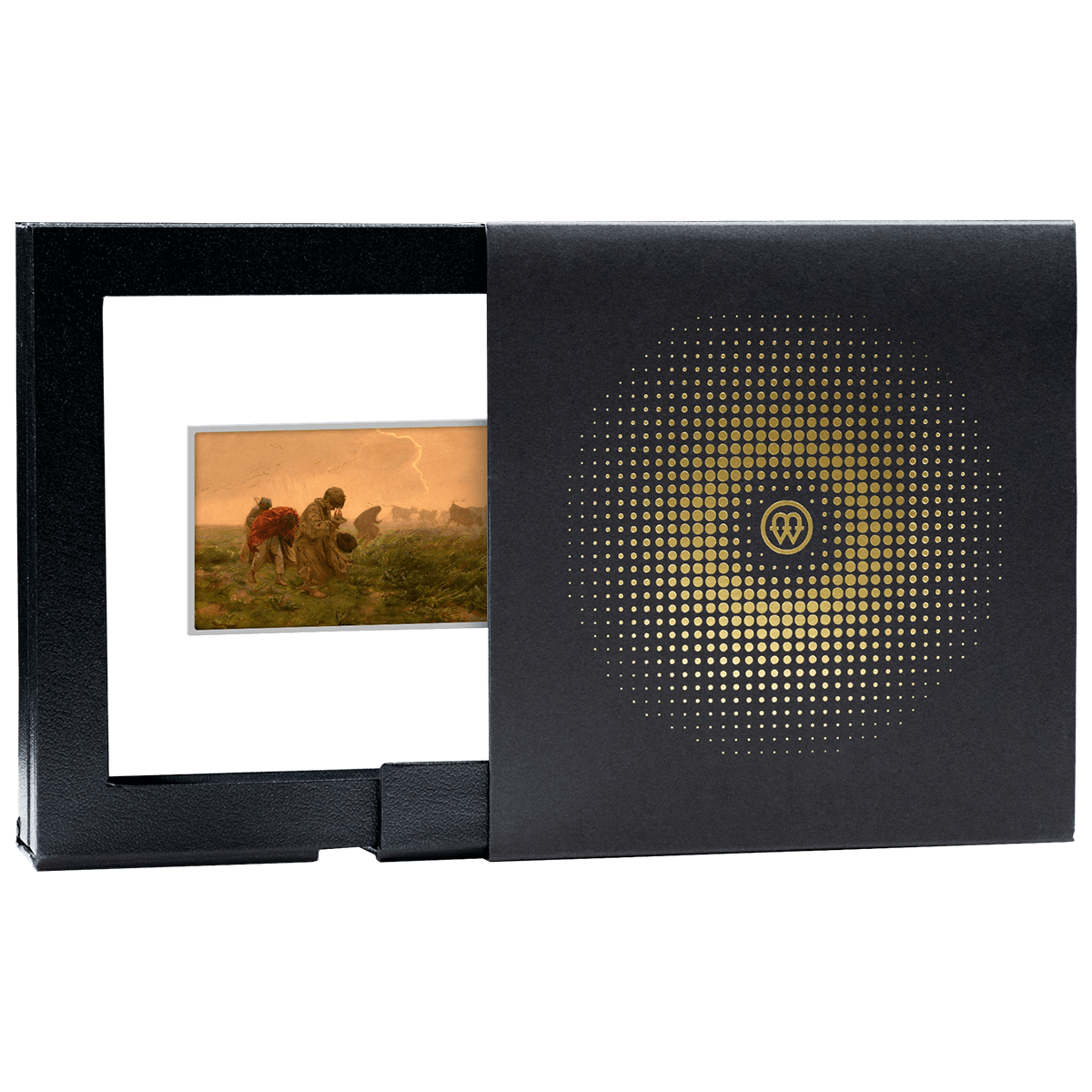 Chełmoński - Storm_box_1 Józef Chełmoński, Burza, 500 franków CFA, pudełko