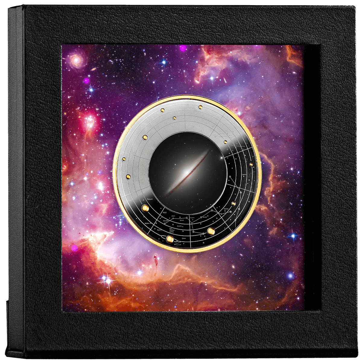 Galaktyka Sombrero, 500 franków CFA, Seria: Galaktyki, pudełko