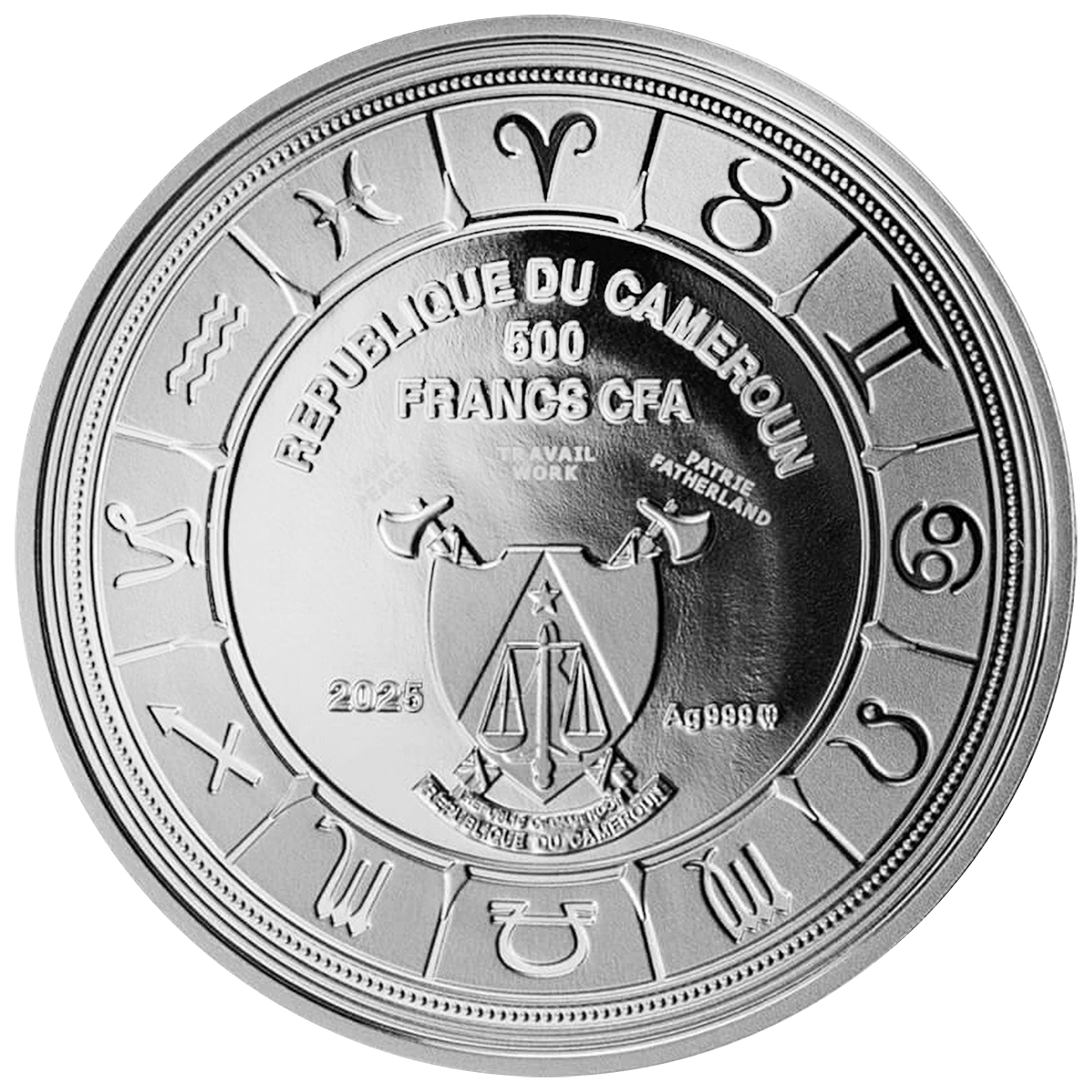 Libra_obverse Waga, 500 franków CFA, Seria: Znaki Zodiaku, awers