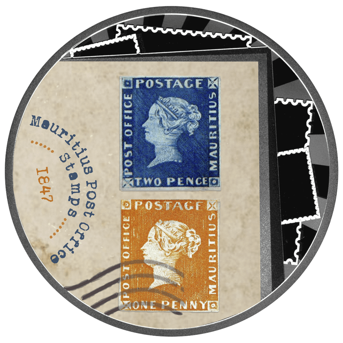 Mauritius Post Office_reverse Znaczek Mauritius Post Office, 500 franków CFA, Seria: Najdroższe znaczki świata, rewers