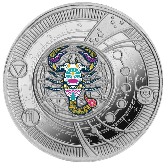 Skorpion, 500 franków CFA, Seria: Znaki Zodiaku, rewers