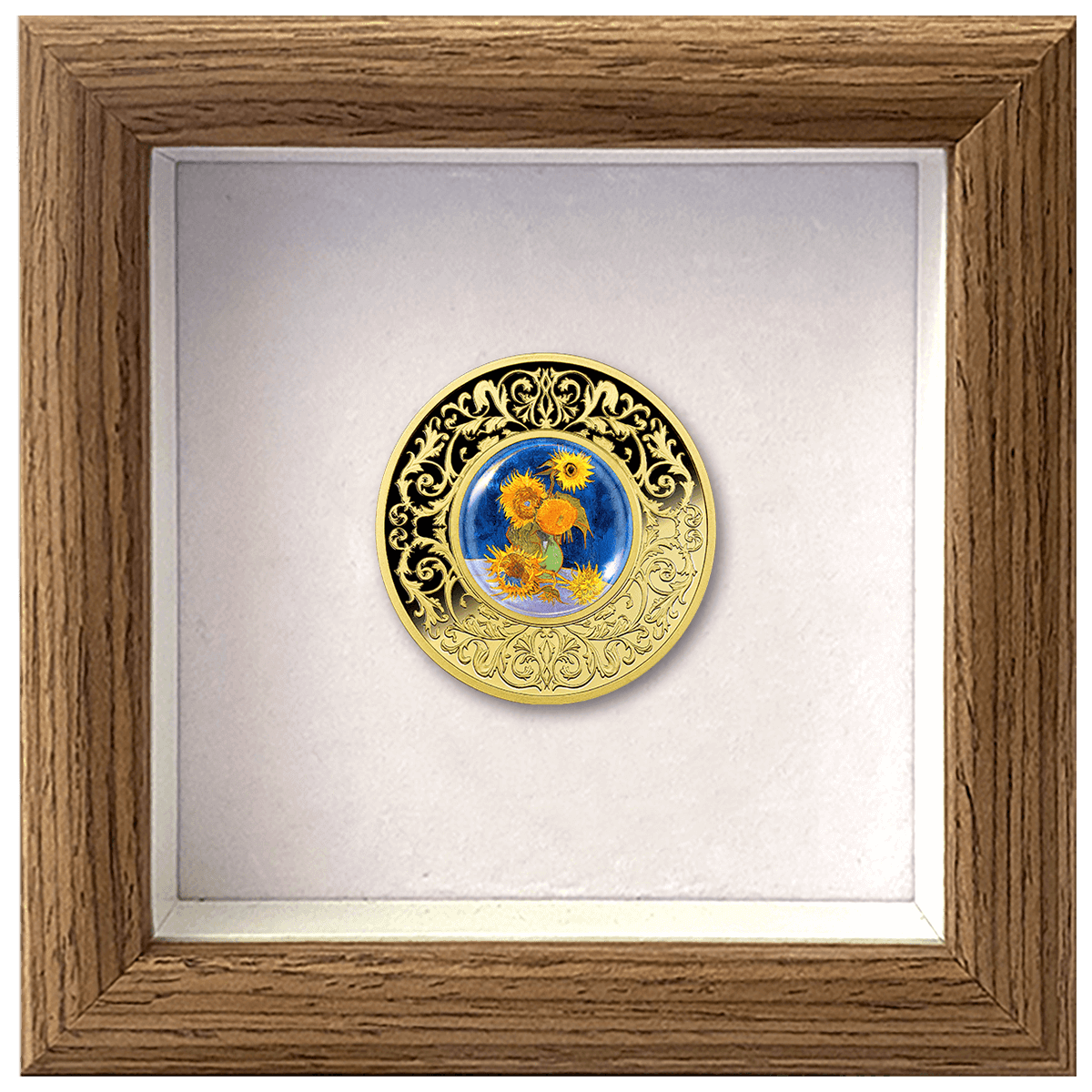 Vincent van Gogh, Słoneczniki, 500 franków CFA, Seria: Kwiaty w malarstwie, pudełko