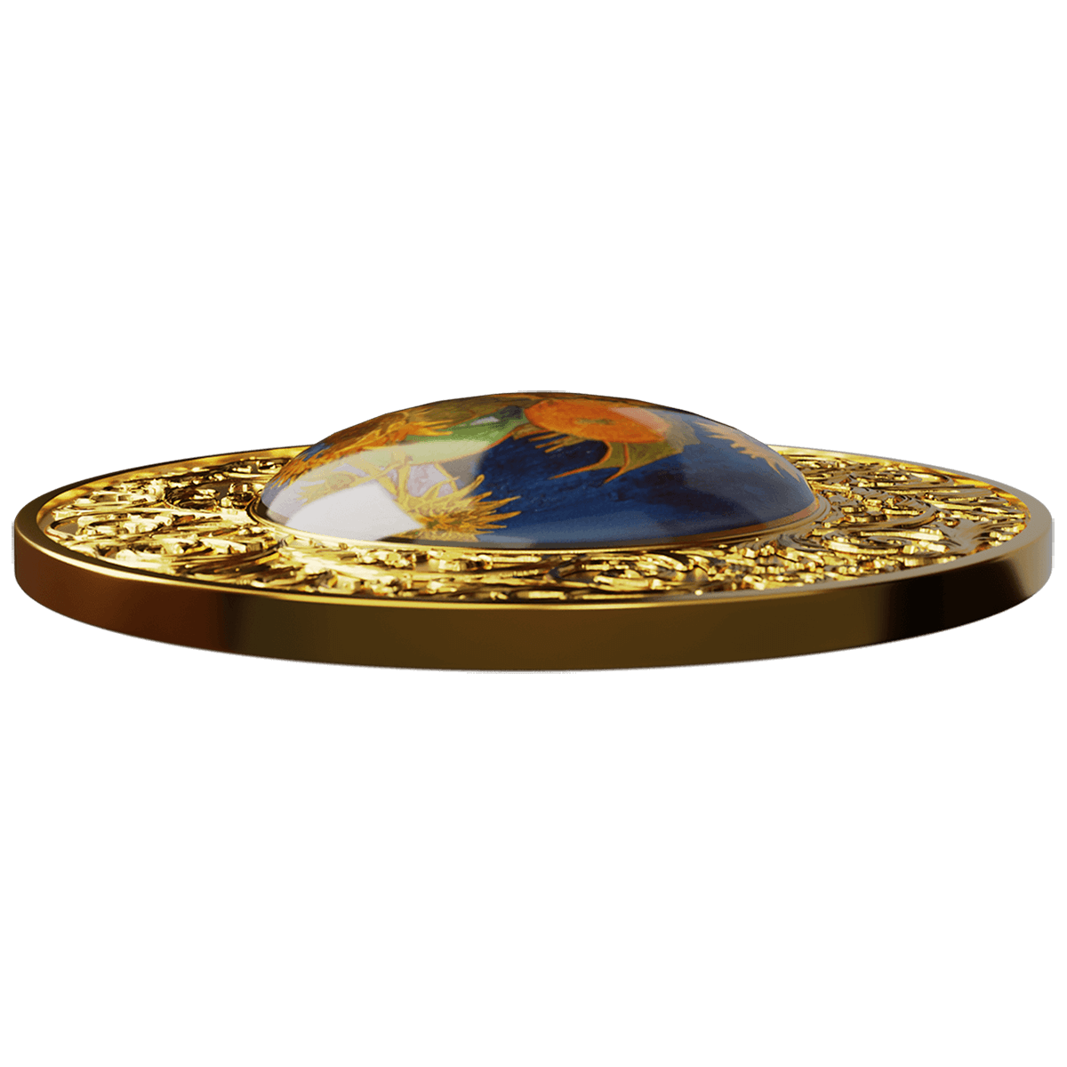 Vincent van Gogh, Słoneczniki, 500 franków CFA, Seria: Kwiaty w malarstwie, rewers