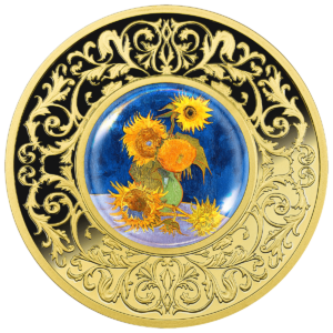 Vincent van Gogh, Słoneczniki, 500 franków CFA, Seria: Kwiaty w malarstwie, rewers