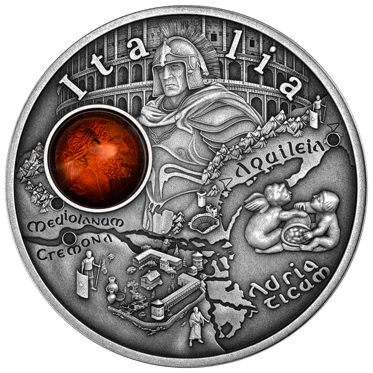 Amber_Route_Italia_reverse Italia, 1 dolar, Seria: Szlak Bursztynowy, rewers