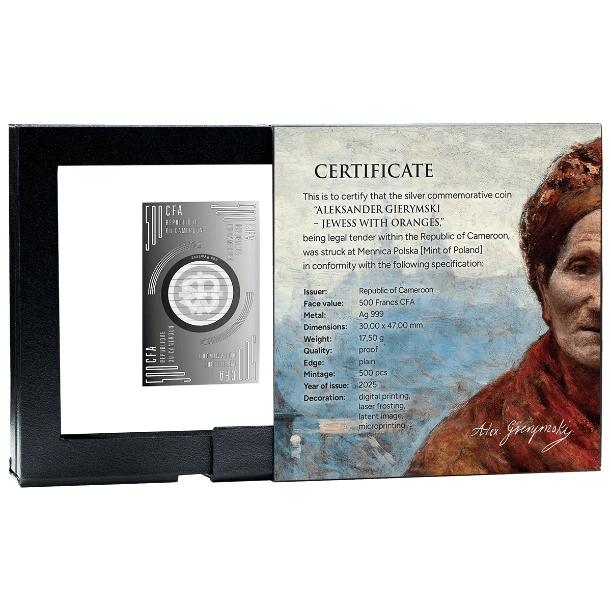 Jewess with Oranges_box_2 Aleksander Gierymski, Żydówka z pomarańczami, 500 franków CFA, pudełko