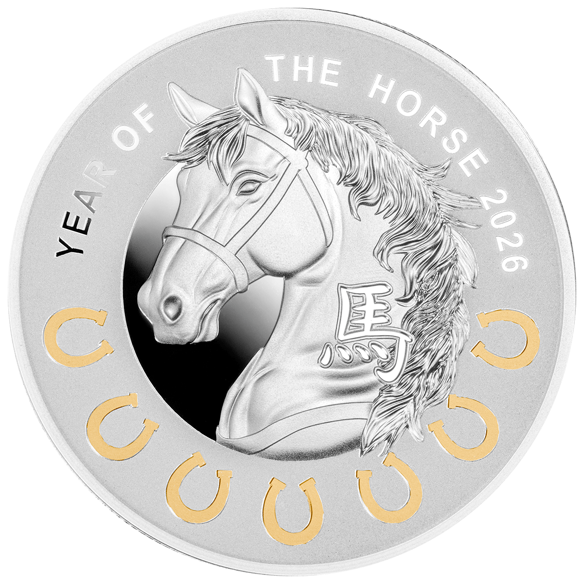 Year of the horse - 7 elements (rewerse) WWW Rok Konia, 1 dolar, Seria: Kalendarz Chiński, rewers