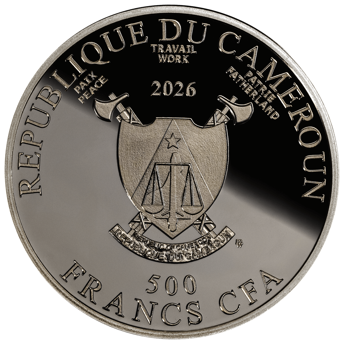 Year of the horse - ruthenium (obverse) WWW Rok Konia, 500 franków CFA, Seria: Kalendarz Chiński, awers