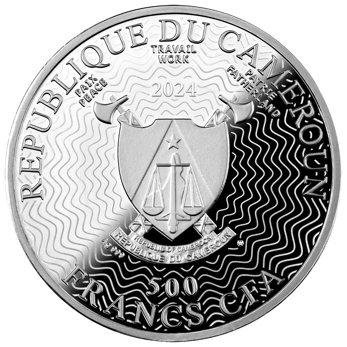 Chrysiridia rhipheus, 500 franków CFA, Seria: Motyle, awers