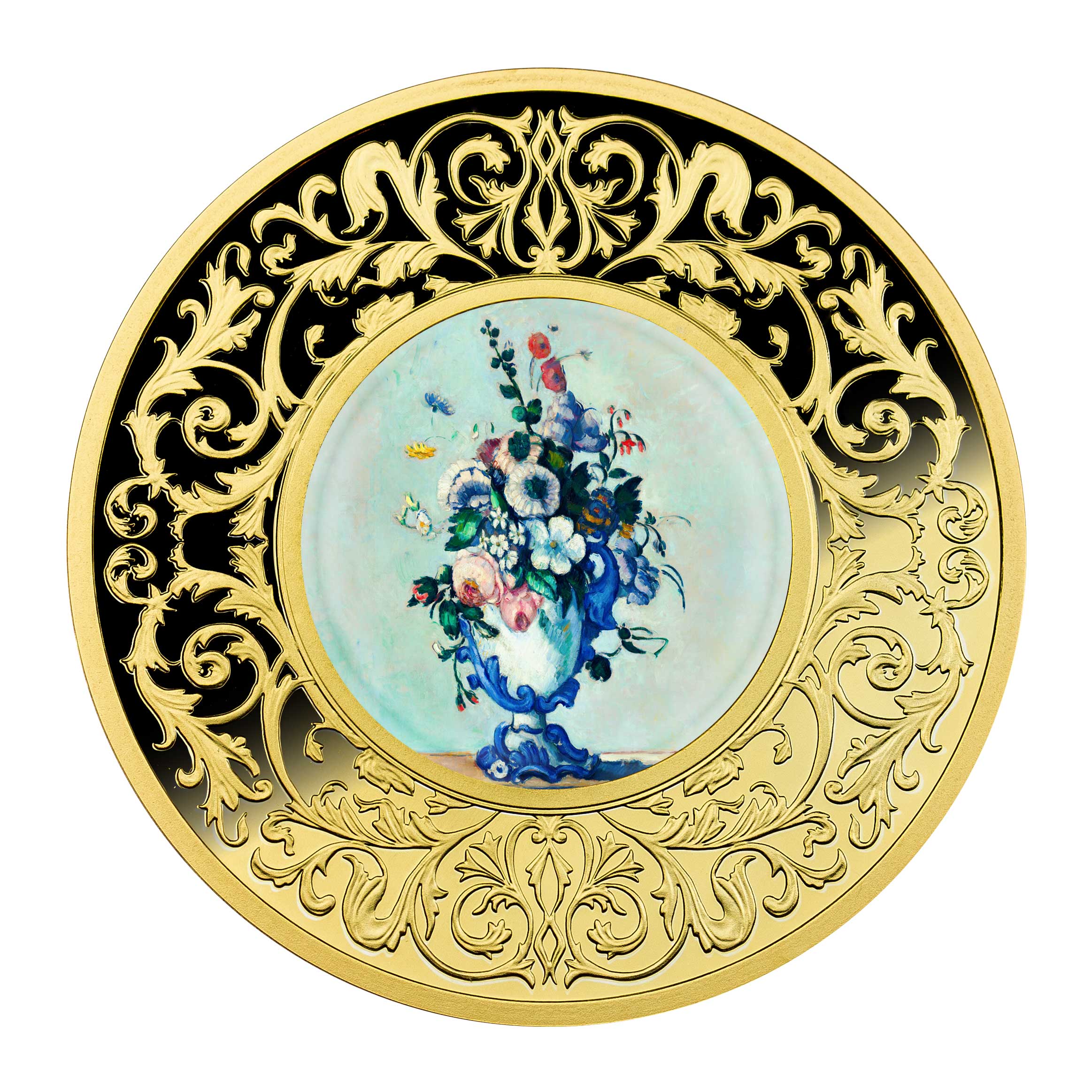 Paul Cézanne, Kwiaty w rokokowym wazonie, 500 franków CFA, Seria: Kwiaty w malarstwie, rewers