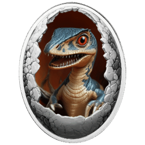 Welociraptor, 500 franków CFA, Seria: Dinozaury, rewers