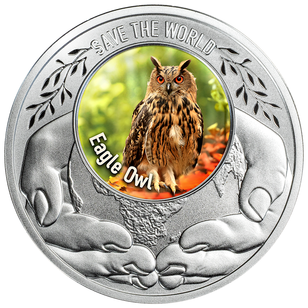 Eagle_owl_reverse Puchacz zwyczajny, 500 franków CFA, Seria: Ocalić Świat, rewers