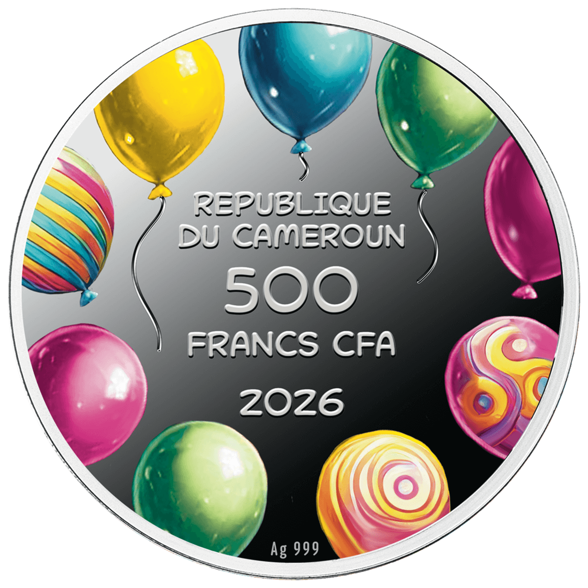 Happy Birthday_obverse Moneta urodzinowa, 500 franków CFA, awers