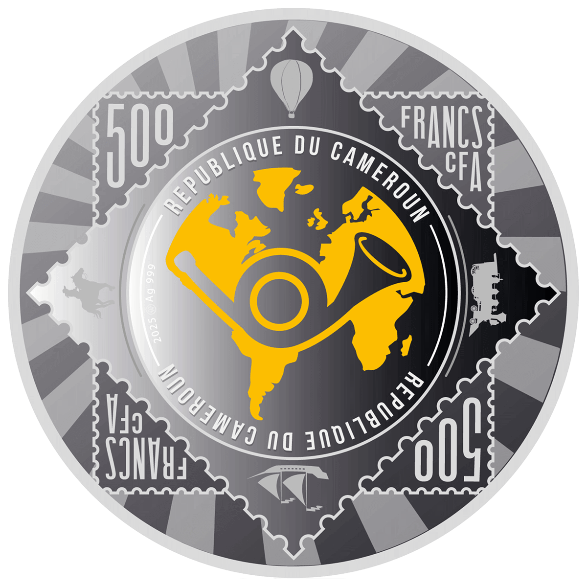 Penny Blue_obverse Znaczek Penny Blue, 500 franków CFA, Seria: Najdroższe znaczki świata, awers