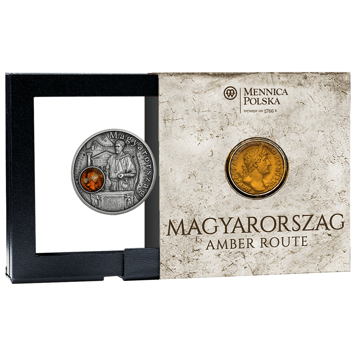 Amber_Route_Magyarorszag_box Węgry, 1 dolar, Seria: Szlak Bursztynowy, pudełko